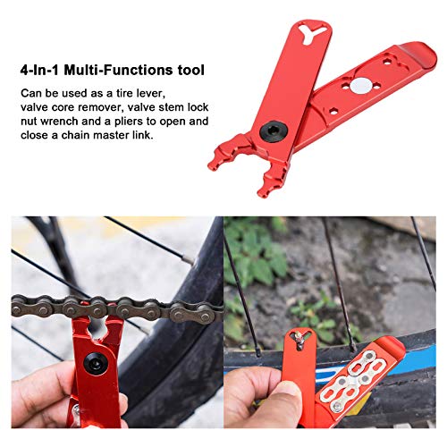 SHYEKYO Bicycle Chain Pliers, Valve Stem Lock Nut Wrench Valve Tool Plier Compact Multi‑Functional Aluminum Alloy for Bike,for Bicycle 2 SHYEKYO Bicycle Chain Pliers, Valve Stem Lock Nut Wrench Valve Tool Plier Compact Multi‑Functional Aluminum Alloy for Bike,for Bicycle - Image 3