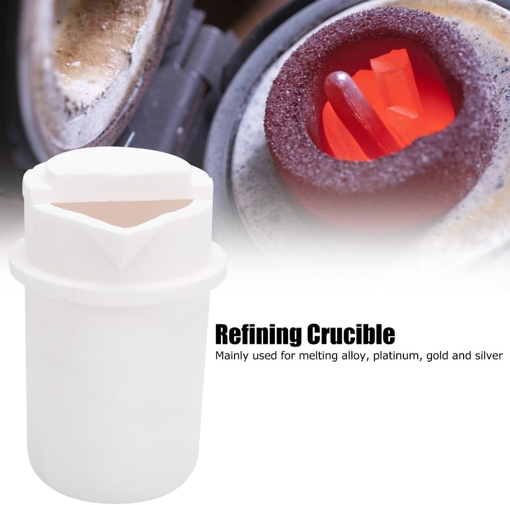 Chiffonade 1kg Fused Quartz Crucible Foundry Cup with Cover,Ceramic Melting Crucible Cup with Lid for Gold,Silver,Copper & Alloy Casting Refining