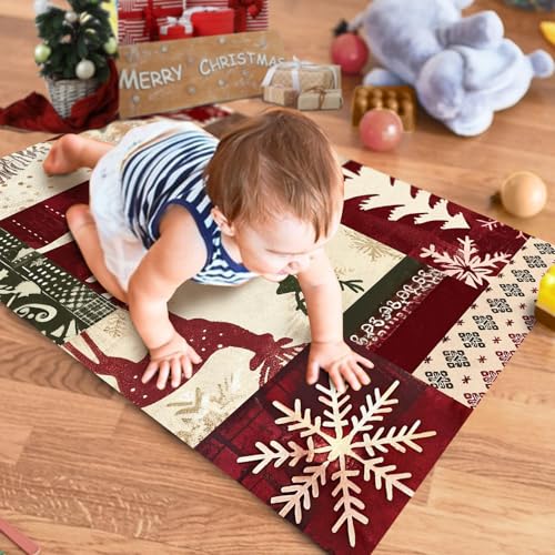Tapete navideño lavable 2x3 pies antideslizante miniatura 4