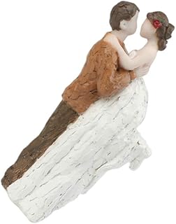 VOSAREA Tort weselny Topper Panna młoda Pan młoda Ciasto Topper Figurki tańce Cupcake Topper miniaturowa lalka na zaręczyny dekoracja prezenty dom dla lalek ogród wróżki 7 x 6 x 14 cm