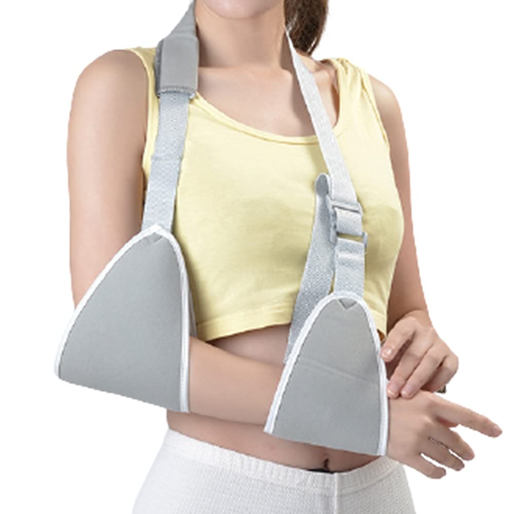 Cabestrillo de Brazo Inmovilizador de Hombro médico Brace Soporte de Codo de Manguito rotador Transpirable con Correa Dividida Ajustable para Adultos Jóvenes Ancianos Dislocación Fractura Esguinces
