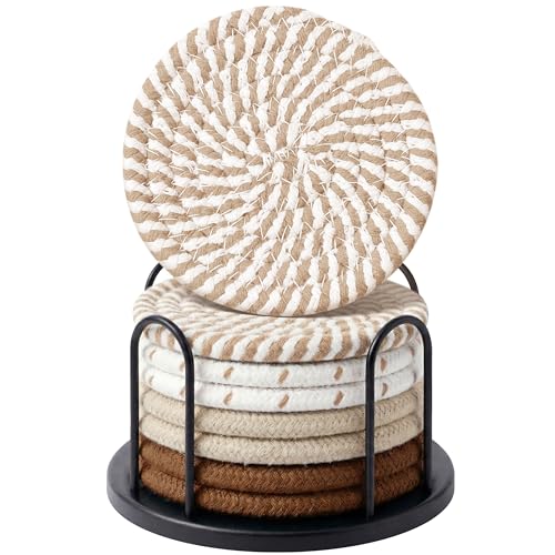 Lazebox Coasters Set of 8 for Drinks, Beer...