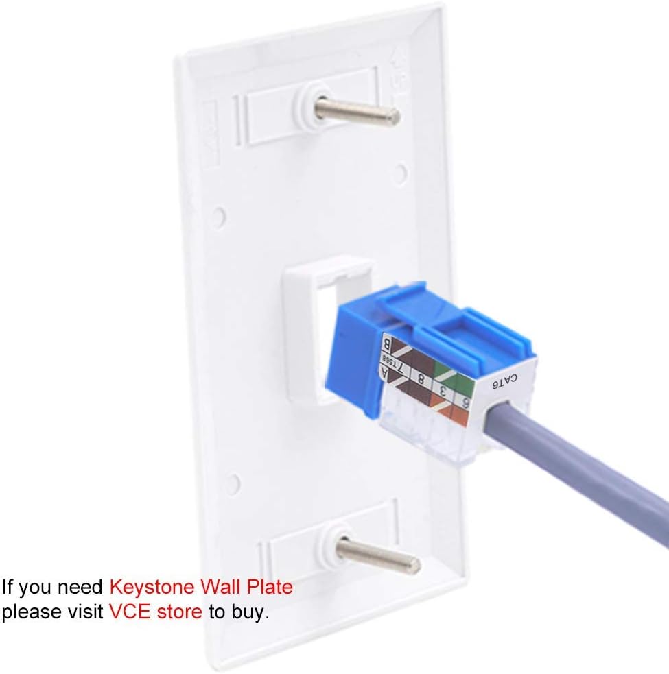 VCE 25-Pack Cat6 RJ45 90 Degree Keystone Jack Insert Bundle with Combo Keystone Punch Down Stand and Mini Wire Stripper Cutter