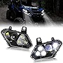 SAUTVS LED Headlights for Maverick Trail Sport Commander, LED Head lamp halo light Clear Lens for Can-Am Trail Sport Max 800 1000 2018-2023 / Commander & Max 1000R 2021-2023 Accessories (2PCS)