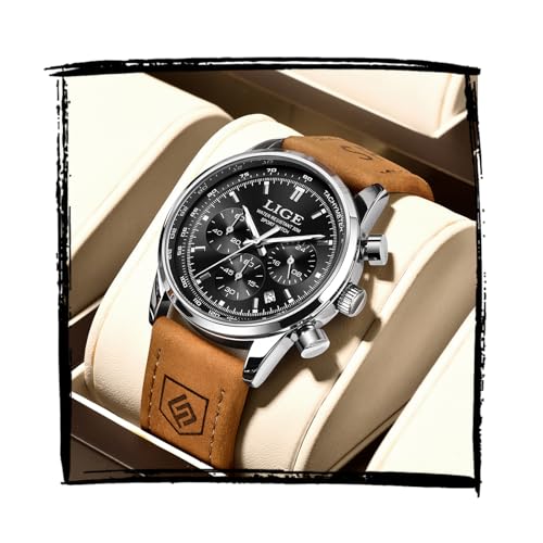 Image of LIGE Mens Roulette Wheel Watches Casino Themed Quartz Analog Watch 3ATM Waterproof Glowing Man Wrist Watches