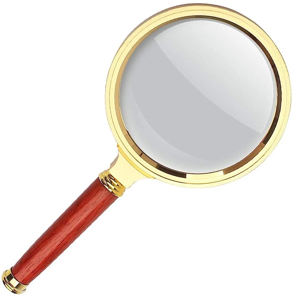asdchZen Magnifying Glass,With Light 20X Handheld Magnifier For And-With A Lens Cloth Bag Magnifier/Metallic/175Mm,Metallic-175Mm