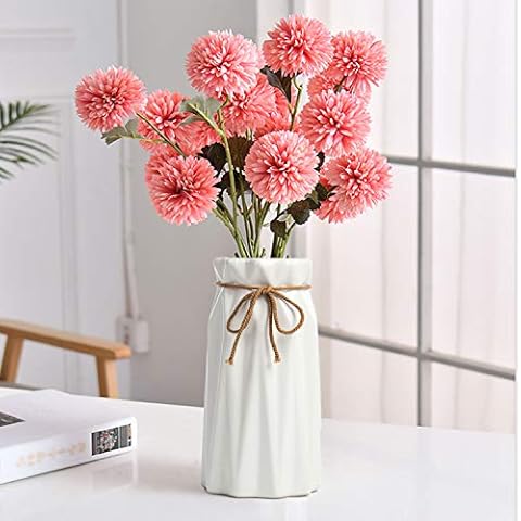 Nattol 7 Inch White Ceramic Flower Vase Cover
