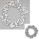 XMYXCRAFT Flower Leaf Wreath Metal Die Cuts,Flower Leaves Circle Background Wedding Cutting Dies Cut Stencils for DIY Scrapbooking Photo Decorative Embossing Paper Dies for Scrapbooking Card Making