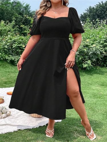 Image of KOTTY Women's Flowy Midi Round Neck Plus Size Dress