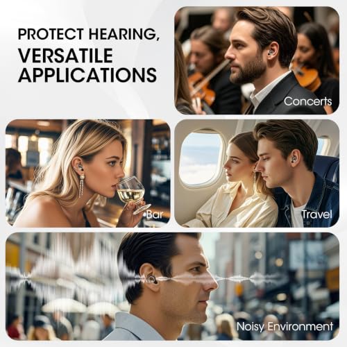 Image of Ear Plugs for Sleeping Noise Cancelling, 50dB Silicone Ear Plugs for Noise Reduction, Reusable Sleeping Earplugs for Snoring, Concert & Shooting Ear Protection with 8 Eartips(Jet Gray)