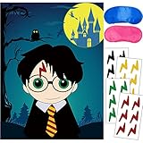 Harry Birthday Party Supplies, Party Games Pin The Scar on Harry, 24PCS Scar Stickers for Wizard...