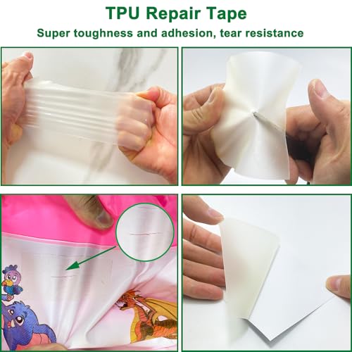 Kaiheng Inflatable Mattress Tear Repair, Pool Patch Kit, 7ft TPU Repair Tape for Swimming Rings Inflatable Boats, Tents - Image 3
