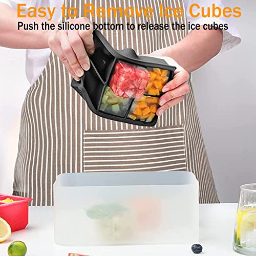 Silicone Ice Cube Trays (Set Of 2), Ice Cube Trays With Lid & Large Square Molds, Reusable For Baby Food, Freezer, Water, Whiskey, Cocktails, And Other Drinks #TOP7