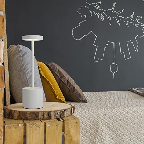 Tbbga Cordless Table Lamps Set Of 2, 5000Mah Rechargeable Battery Powered Lamp, 3 Color Stepless Dimmable Led Table Lamp, Portable Table Light For Outdoor/Indoor/Restaurant/Home. (White) #TOP5