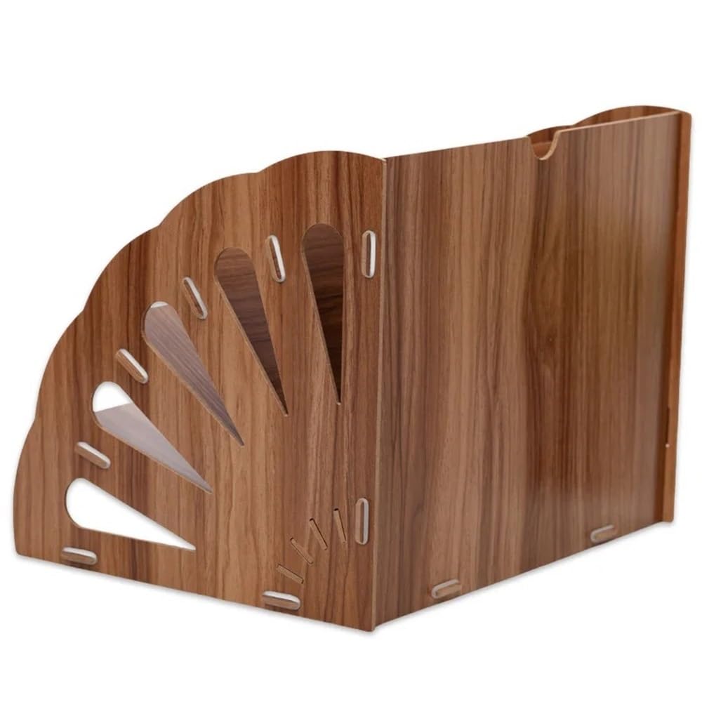 Organizador de archivos Bandeja de papel prueba vertical multicapa con ventilador madera, organizador archivos, papelería oficina