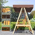 Outsunny Hollywoodschaukel Holz mit Liegefunktion Braun