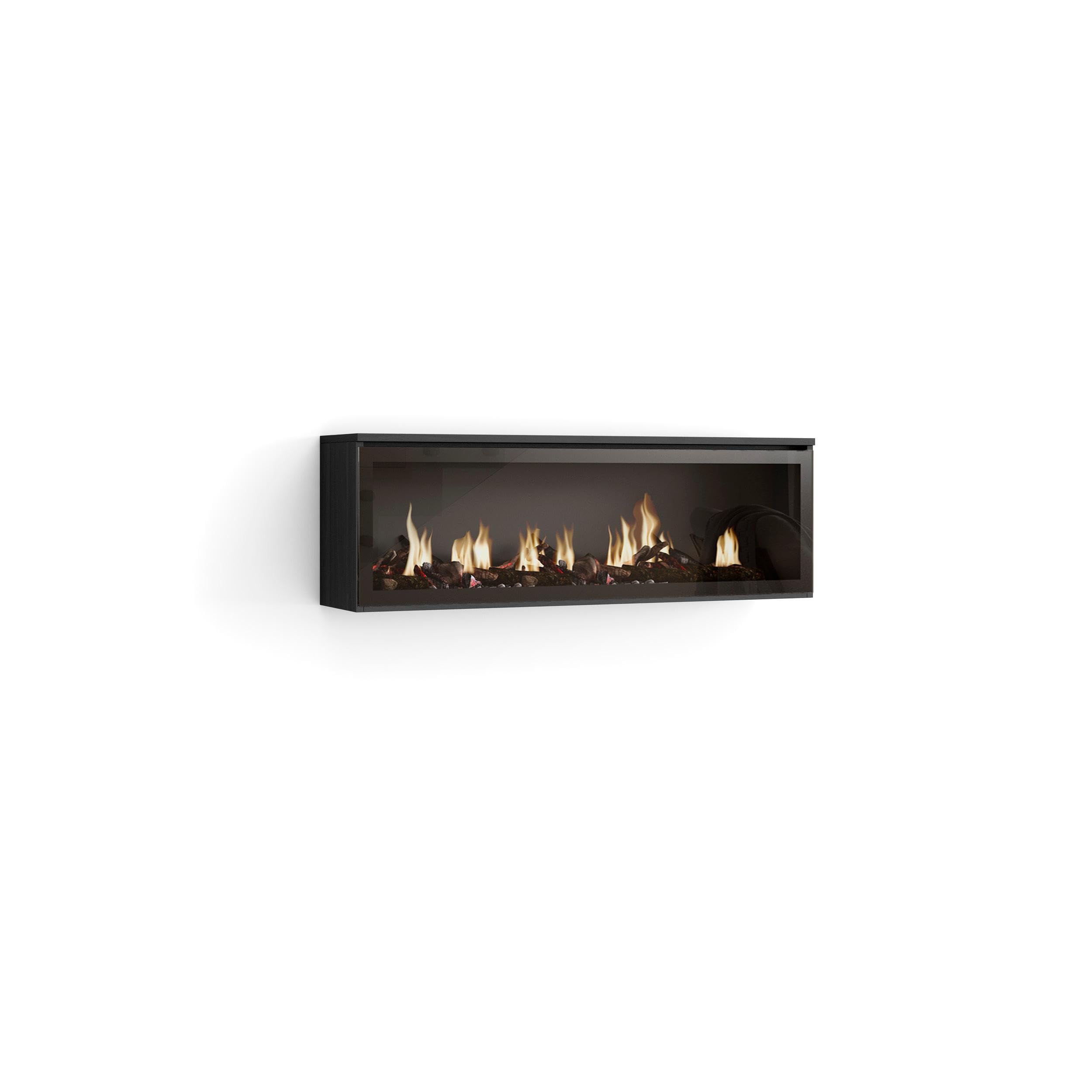 SKRAUT HOME | Cheminée électrique LED | Effet Flamme | 107x38x25cm | Salon - Salle à Manger | Décorative | Style Moderne | Noirs