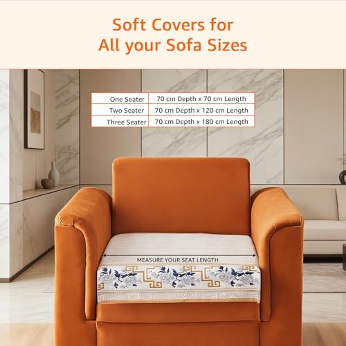 Image of Amazon Basics Jacquard Sofa Cover for Single Seater, Smooth Plain Weave, Non-Slip Sofa Pad, 70x70 cm, Soft Silicone Grip Dots, 100% Polyester, Machine Washable - Grey