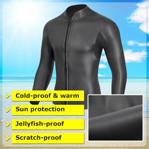Camiseta de buceo TOVCHEI neopreno super elástico 3mm con cremallera frontal manga larga miniatura 4
