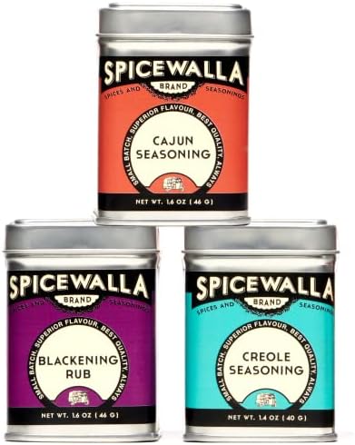 Spicewalla Cajun Seasoning Variety 3 Pack | Cajun, Creole Seasoning, Blackening Rub | Gluten Free, Non-GMO, No MSG, Louisiana Spice Gift Set