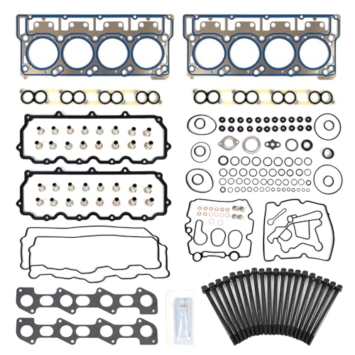 Image of Cylinder Head Gasket Set (18mm) with Head Bolts Kit Fit for 6.0 Powerstroke Diesel Turbo, Compatible with 2003-2010 Ford F250 F350 F450 F550 E350 E450 Super Duty 6.0L