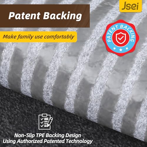 Non-Slip Stair Treads for Wooden Steps Indoor, 15 Pack 8" X 30" Edging Stair Rugs with TPE Backing,0.45" Thick Carpet Stair Treads for Kids Elders & Pets, 100% Polyester Soft Stair Runners, Dark Grey by JSEI - Image 4
