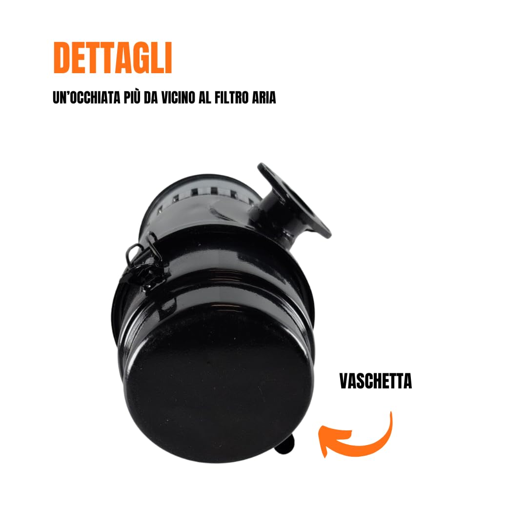 Filtro aria a bagno d'olio con prefiltro trasparente compatibile Lombardini LDA450 LDA451 LDA510 3LD450 3LD451 3LD510