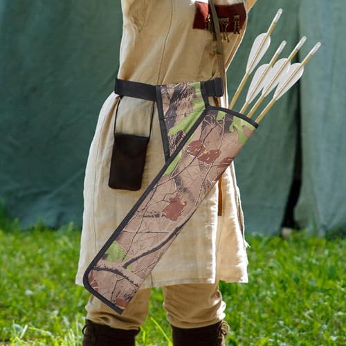 Estuche porta flechas ajustable de camuflaje y bolsa de almacenamiento compacta para arqueros 7