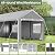 Carport 10x20 Ft, Heavy Duty Car Canopy with Reinforced Ground Bar, Portable Garage with Roll-up Windows and Removable Sidewalls, Galvanized Car Shelter, Large Outdoor Carports (Grey)