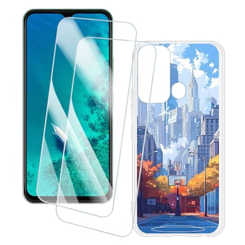 OAGELIM 2�Z�b�g �X�N���[���v���e�N�^�[ + �P�[�X ITEL S17 (6.6 �C���`) �Ƃ̌݊������� �A�[�e�B�X�e�B�b�N�J�X�^���v�����g�J�o�[�Ƌ����K���X�t�B���� �X�N���b�`�h�~ (�X)