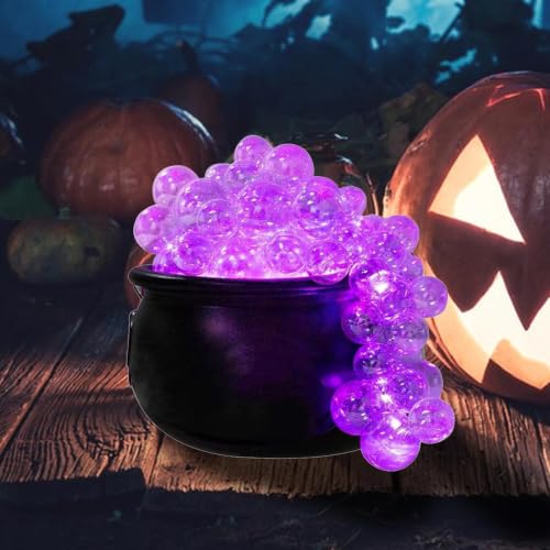 Caldero negro de brujas para Halloween con luces decorativas para niños y adultos 3