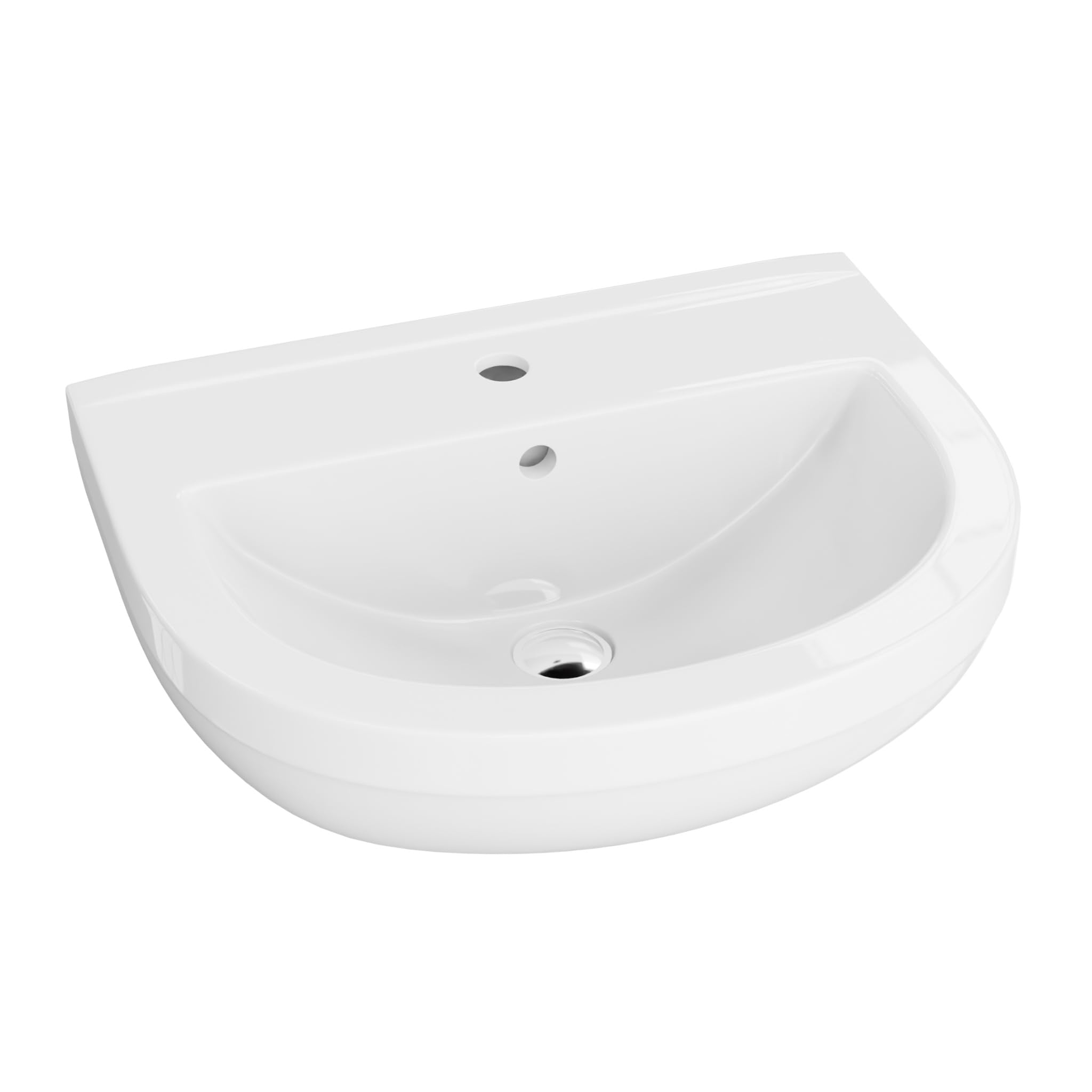 Lavita Waschbecken Komplettset – Wandwaschbecken Bart mit Armatur, Vorwandelement, Click-Clack-Ablauf, Siphon und Montageset, Weiß/Chrom