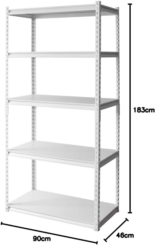 スチールラック幅90cm５段 幅約90cm×奥行46cm×高さ183cm1900 Amazon｜ラック スチール メタル 幅90cm 5段 ホワイト 幅約90×奥行約46