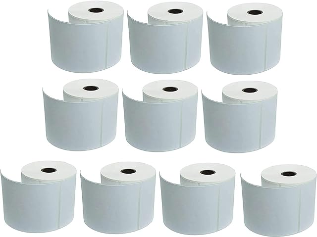 10 Rolls, 5,000 Premium Coated Direct Thermal Label, 100mm x 150mm (4" x 6"), Self-Adhesive, for Zebra, MUNBYN, Rollo, TSC, Toshiba, Citizen, Direct Thermal Label Printer, LP2844, GK420D, ZD420,ZP450