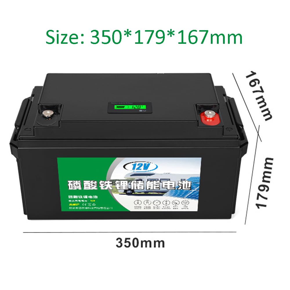 Batteria al Litio LiFePO4 a Ciclo Profondo da 12 V 66 Ah, Batteria Ricaricabile ad Alta capacità da 12 V per Camper, roulotte e sistemi di accumulo di energia Solare.