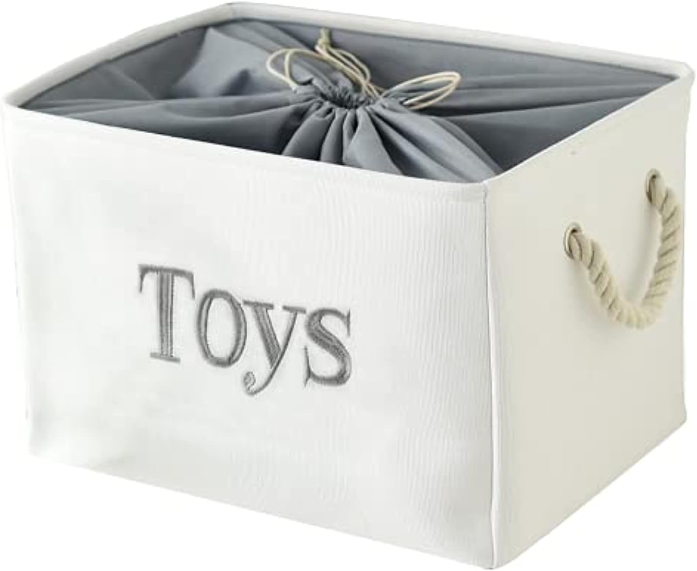 INough Toy Storage for Kids Toy Box Lightweight Collapsible Toy Storage Organizer Toys Bin with Handle, Storage Baskets for Kids, Boys, Girls, Nursery Room (Large, Toys)