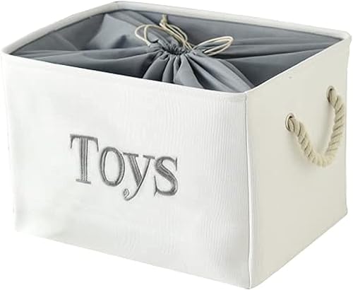 INough Almacenamiento de juguetes para niños, caja de juguetes ligera y plegable, organizador de almacenamiento de juguetes con asa, cestas de