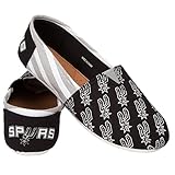 NBA San Antonio Spurs Women's Canvas Stripe Shoes, Medium (7-8), Black