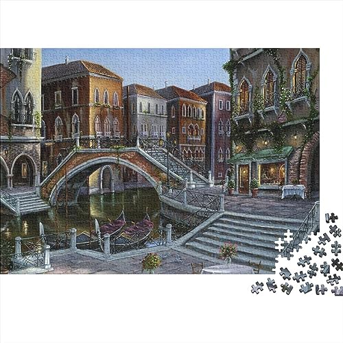 Puzzle Venise en bois 1000 pièces pour soirée détente en famille à la maison