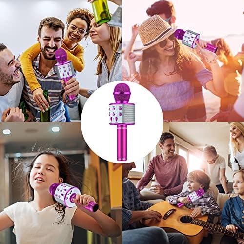 Wowstar Karaoke Bluetooth Microphone for Kids, Handheld Wireless Microphones with Famous Song Mic for Boys and Girls Kids Microphone Speaker Karaoke Machine Birthday Party KTV Xmas Gifts (Purple)