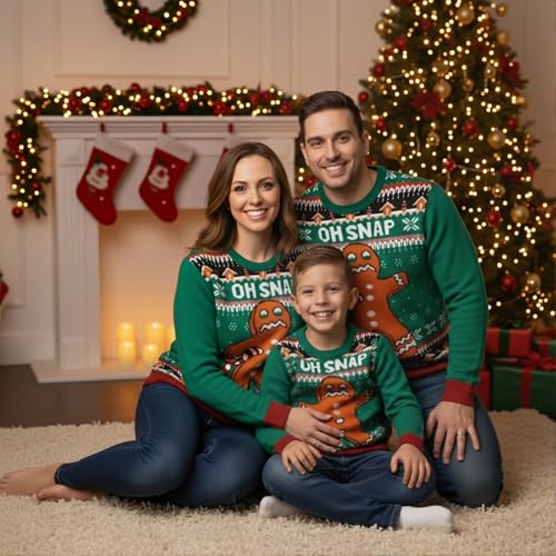 Image of IFFEI Ugly Christmas Sweater for Women Men Kids Family Matching Pullover