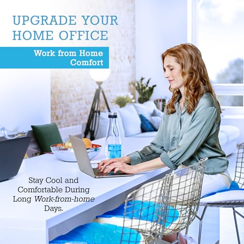 Technogel Cooling Seat Cushion – Memory Foam Gel Seat Pad for Office Chair, Car Seat, Airplane – Sciatica, Hip & Coccyx Pain Relief – Ergonomic Cooling Cushion for Long Sitting – 16x16 Inches by Technogel - Image 4