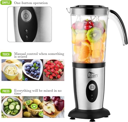 Smoothiemaker Uten Mixer Roestvrijstalen mixer/keukenrobot 5-in-1 multifunctionele blender, fruitpers, vleesmolen, ijsbreker, koffiemolen met 600 ml reissportflessen voor kamperen aan huis - Afbeelding 3