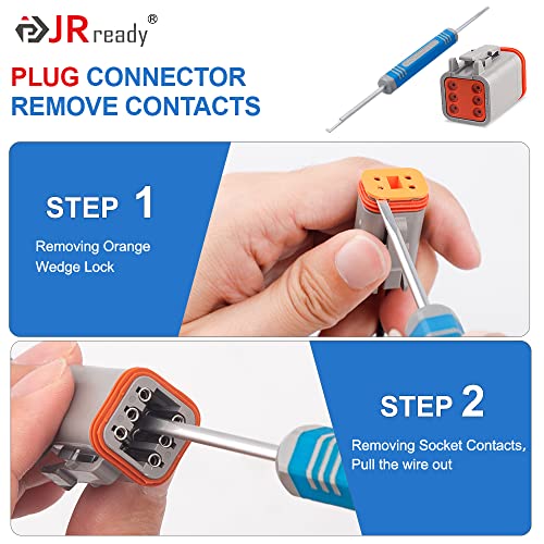 Image of JRready DRK-RT1B Deutsch Pin Removal Tool, Pin Socket Contact /Wedgelock Removal Tool, Suitable for Deutsch DT, DTM, DTV, DRB, DRCP and Strike Connectors (Pack of 2)