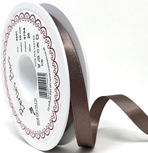 Berisfords Ribbon, Polyester, Taupe, 20m x 10mm