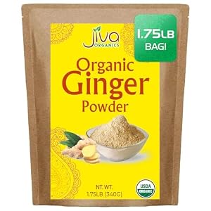 Jiva Organic Ginger Powder 1.75 Pound Bulk Bag – Non-GMO, Finely Ground, Keto, Raw & Pure Ground Ginger Root