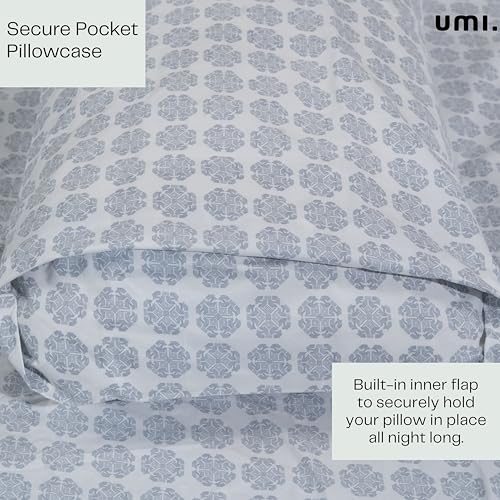 Image of Amazon Brand - Umi Cotton Elastic Fitted Bedsheet, King Size 78x72 Inches, Elastic Fit Bed Sheet, 10 Inch Deep Pocket, Soft Breathable Bedding, Durable Easy Care, with Pillow Cover-Imperial Crown