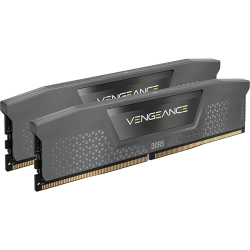 CORSAIR VENGEANCE DDR5 64GB (2x32GB) 6000MHz CL40 �f�X�N�g�b�v�p�������[�L�b�g ? AMD EXPO & Intel XMP 3.0 �Ή� ? �O���[ CMK64GX5M2D6000Z40