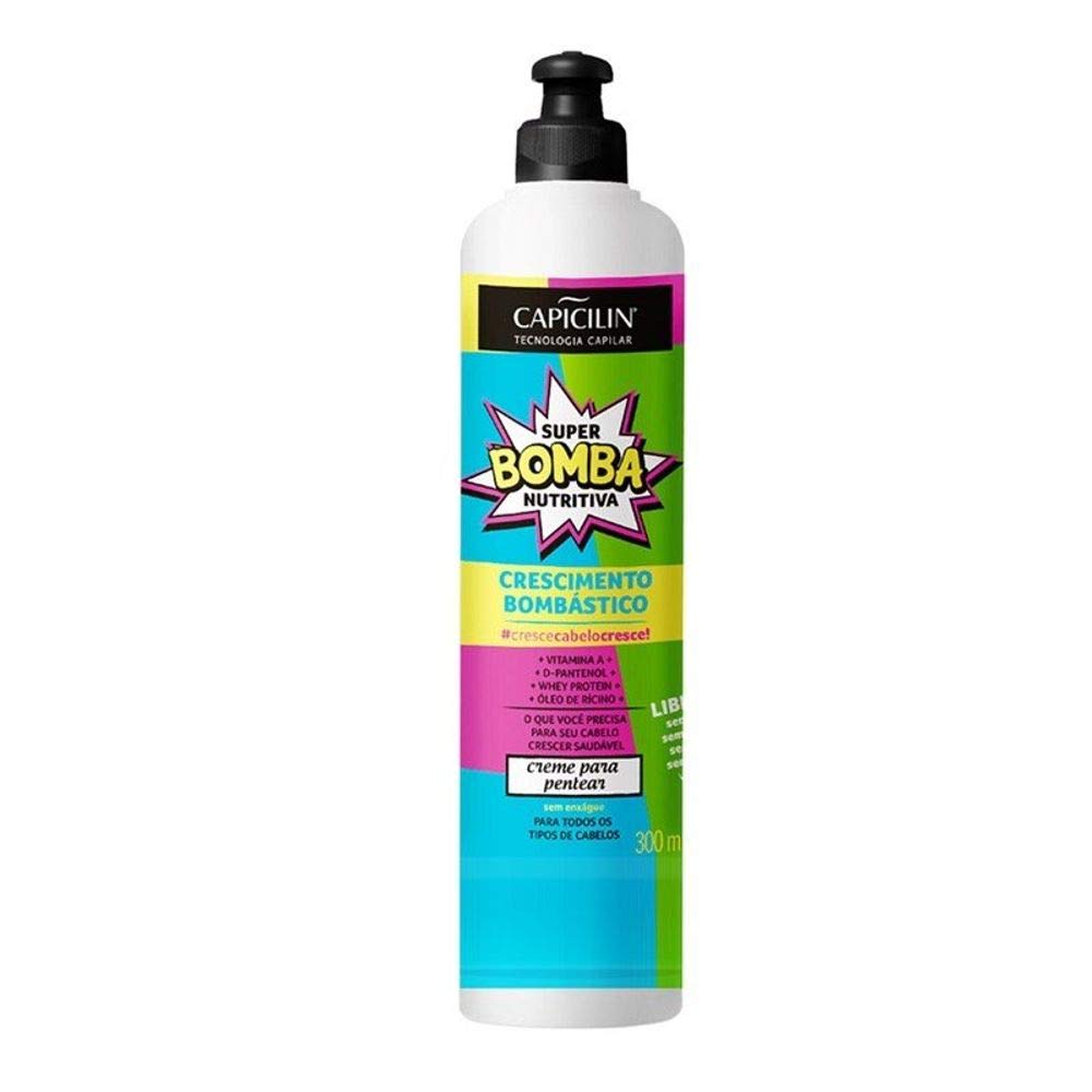 Linha Super Bomba Nutritiva Capicilin - Creme Para Pentear 300 Ml - (Capicilin Super Nourishing Bomb Collection - Combing Cream 10.14 Fl Oz)
