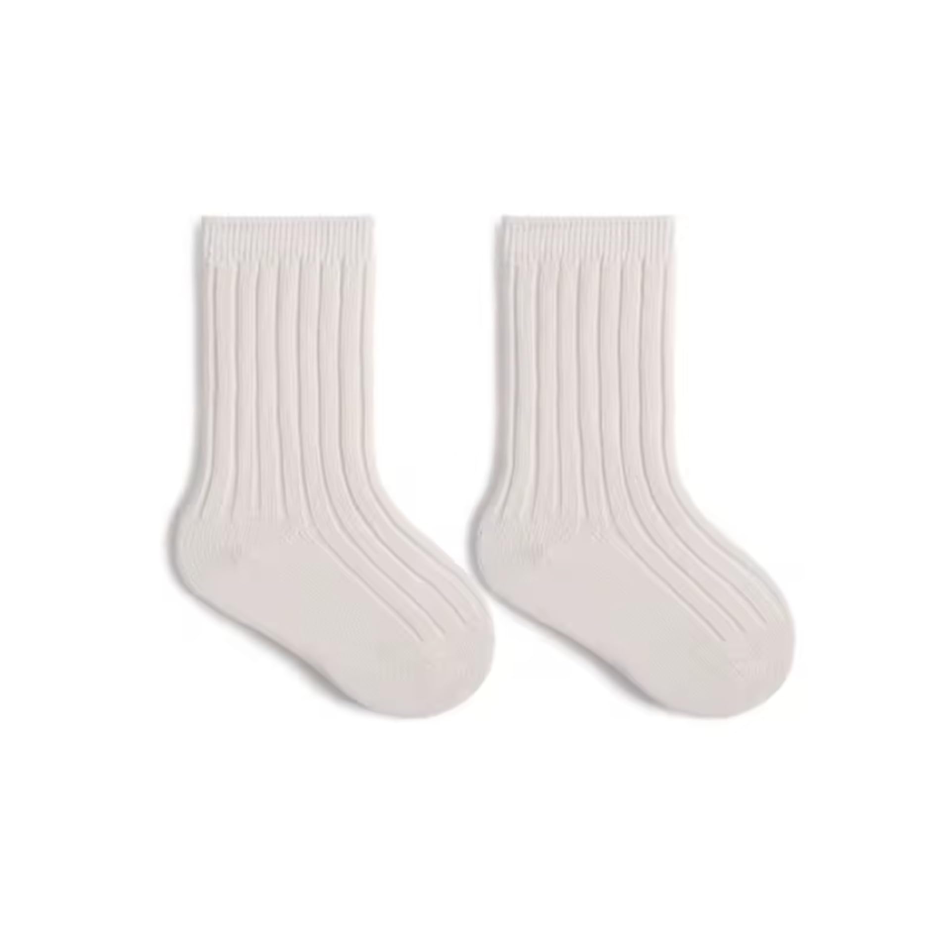 Generic Honey and Honesty Sensitive Baby 95% Cotton Natural White Ribbed Socks S(10-12 cm,) 0-1 Years